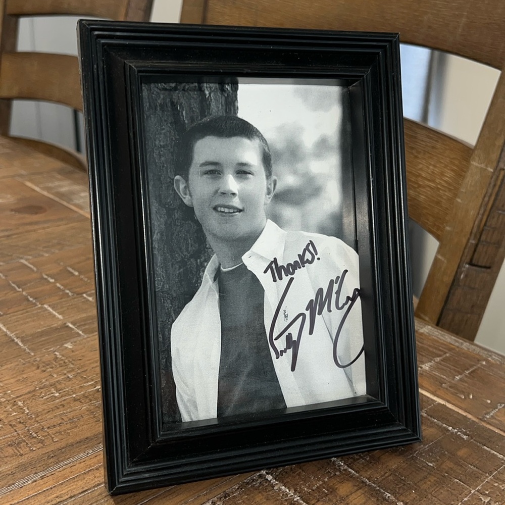 Autographed Scotty McCreery black and white photo from American Idol Days